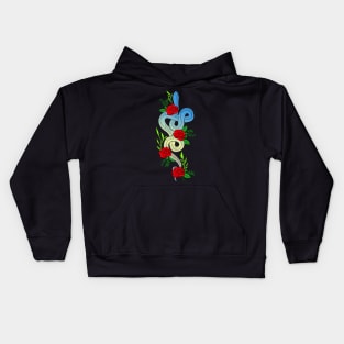 Beautiful snake with flowers Kids Hoodie